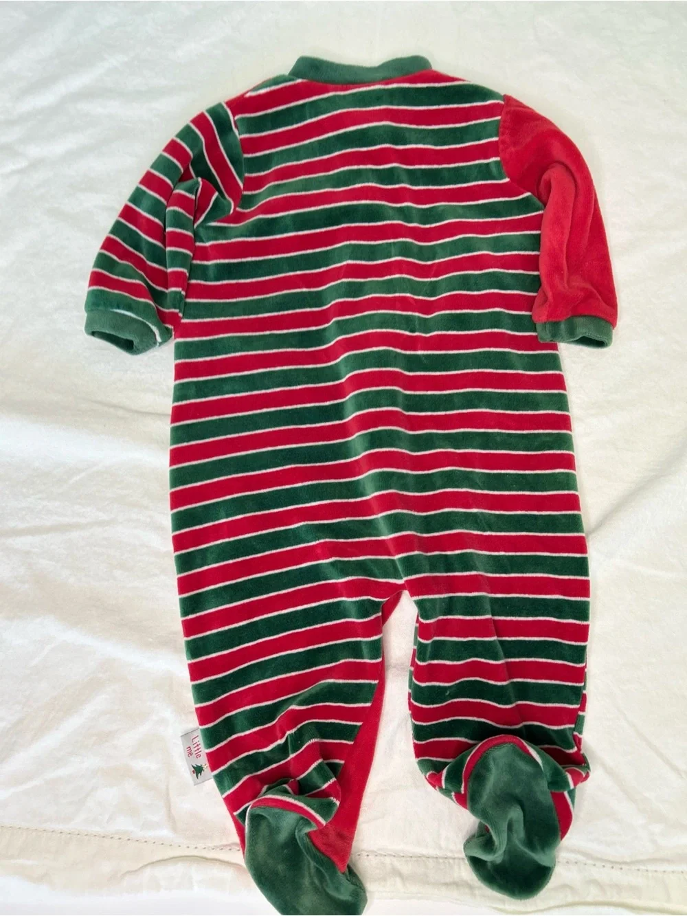 Little Me My First Christmas Reindeer Velour Footie Sleeper 9M